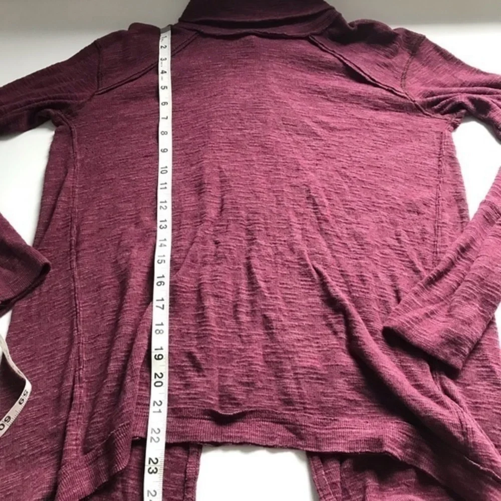 Free People Split Back Turtleneck Oversized Top‎ Berry S